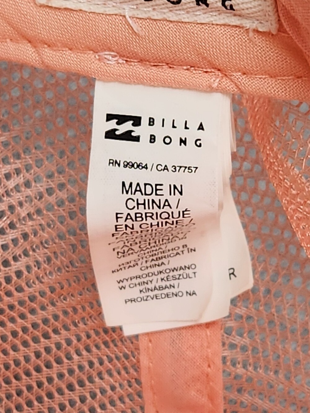 Billabong Peach Color Beach Foam Trucker Adjustable Hat. - Picture 8 of 8